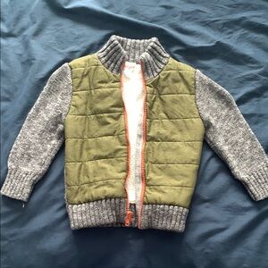 Olive and Gray Kids' Quilted Jacket